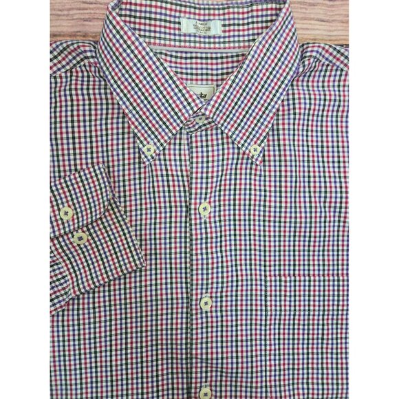 Peter Millar Mens Large Multicolor Check Button-Down Shirt - Picture 4 of 6